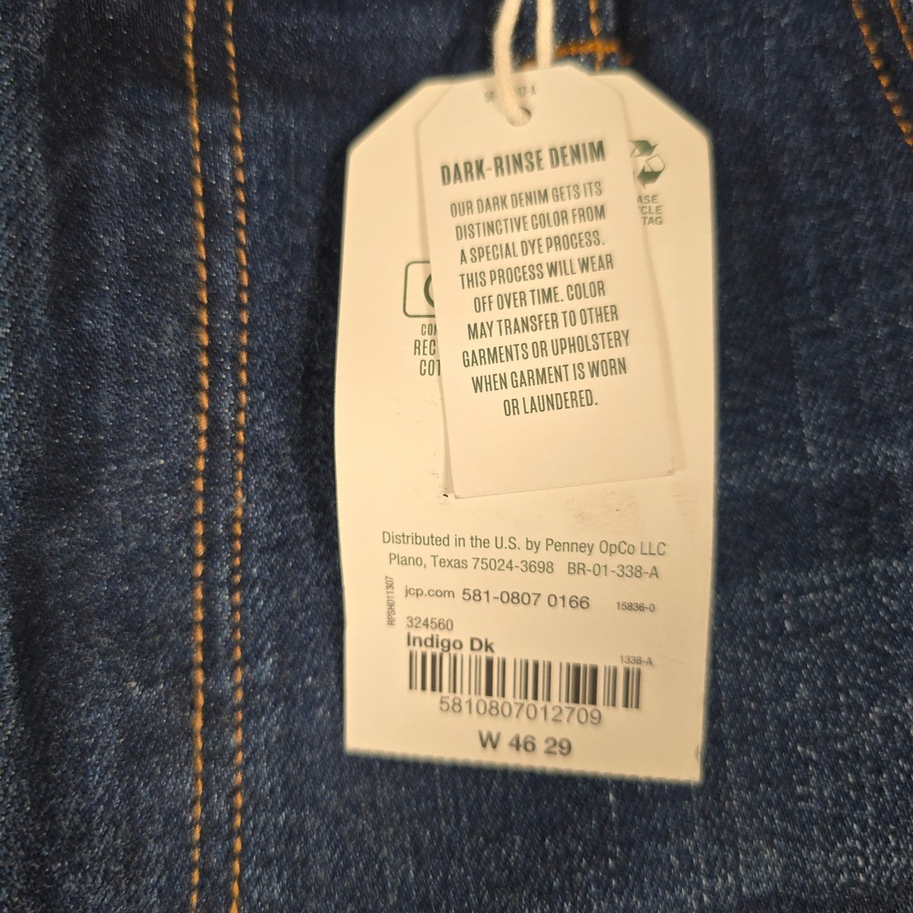 Mutual Weave Mens The Athletic Fit Tapered Leg Jeans 46x29 Indigo Dark NWT - Picture 6 of 11